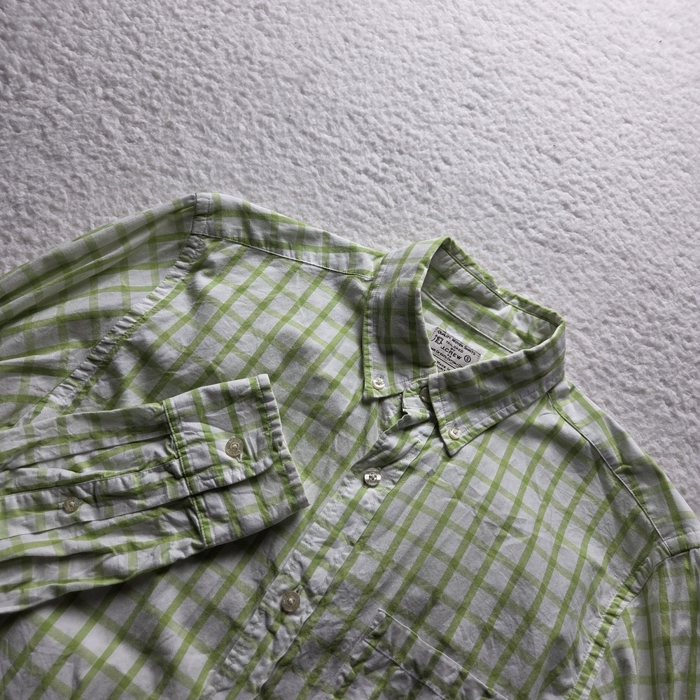 J.Crew Shirt Mens Small Green Check Long Sleeve 100% Cotton Button-Down Casual